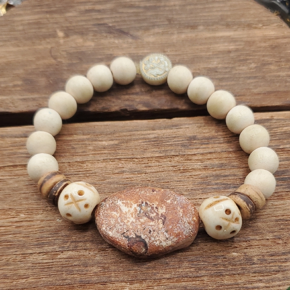 Natural Stone and Bead Bracelet B3431